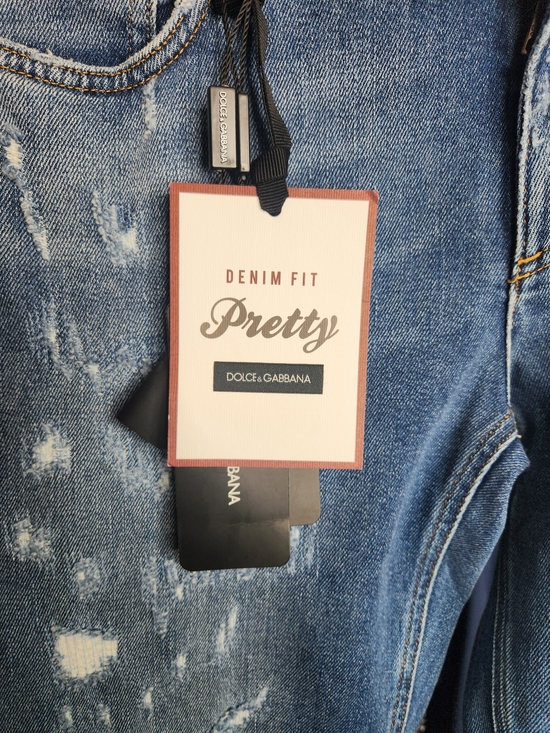 Dolce & Gabbana Light Blue Distressed Straight Jeans
